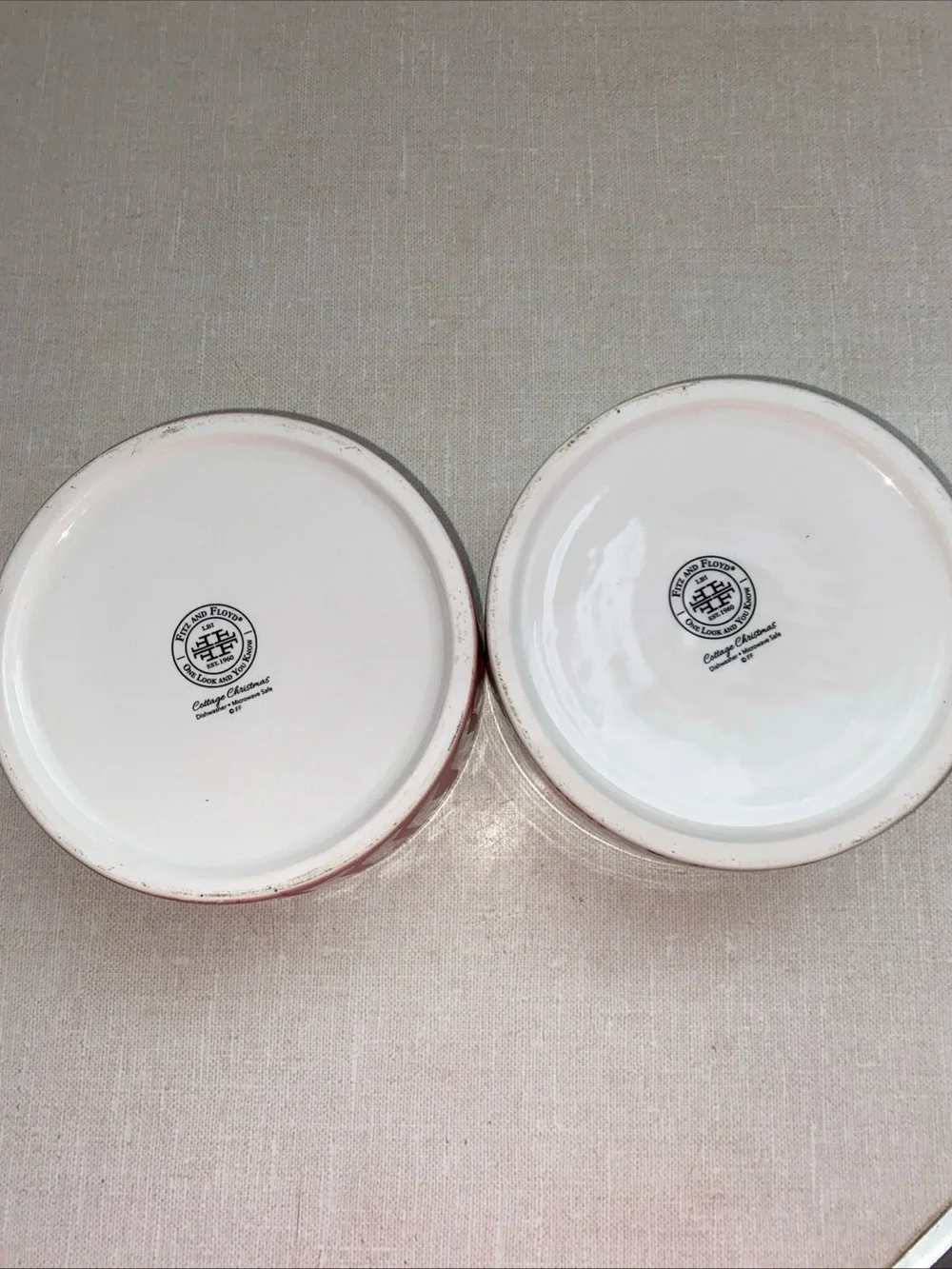 Fitz And Floyd Pet Dog Cat Bowls Set Christmas